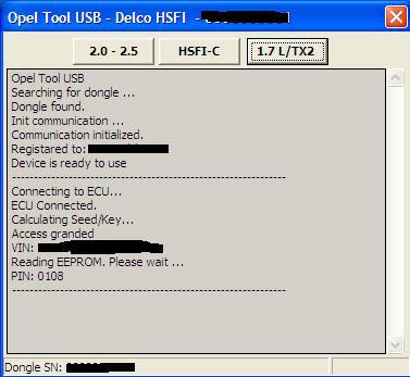 Opel Tool USB - Delco HSFI-C PIN Reader